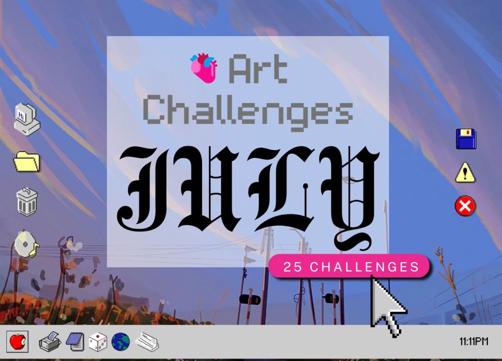 art drawing challenges july 2025 list